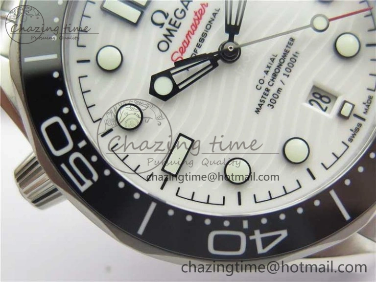 MultiPurpose 2019 Seamaster Diver 300M SS VSF 1:1 Best Edition Black Bezel White Dial on SS Bracelet A 7933