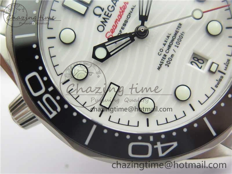 MultiPurpose 2019 Seamaster Diver 300M SS VSF 1:1 Best Edition Black Bezel White Dial on SS Bracelet A 7933