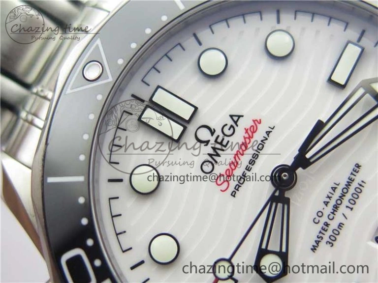 MultiPurpose 2019 Seamaster Diver 300M SS VSF 1:1 Best Edition Black Bezel White Dial on SS Bracelet A 7933