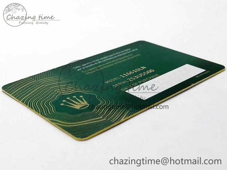 Youthful 2020 Custom Made Rolex Warranty Card with Anti-Forgery Crown and Fluorescent Label 4128