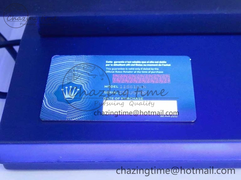 Youthful 2020 Custom Made Rolex Warranty Card with Anti-Forgery Crown and Fluorescent Label 4128