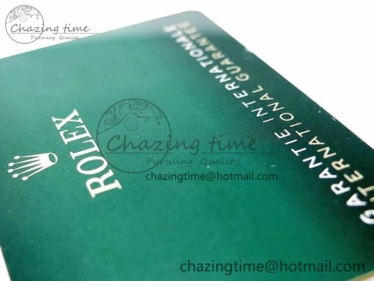 Youthful 2020 Custom Made Rolex Warranty Card with Anti-Forgery Crown and Fluorescent Label 4128