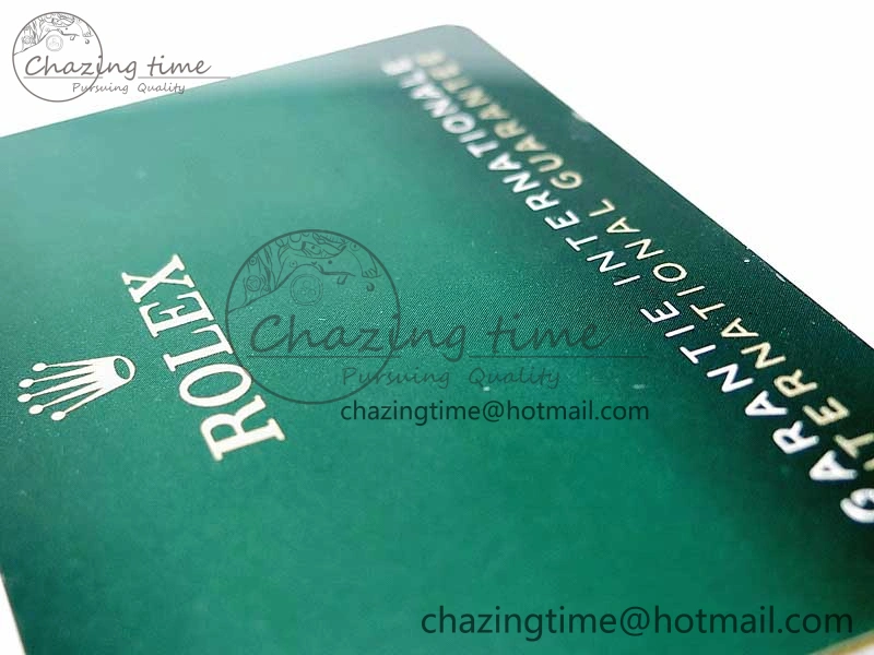 Youthful 2020 Custom Made Rolex Warranty Card with Anti-Forgery Crown and Fluorescent Label 4128