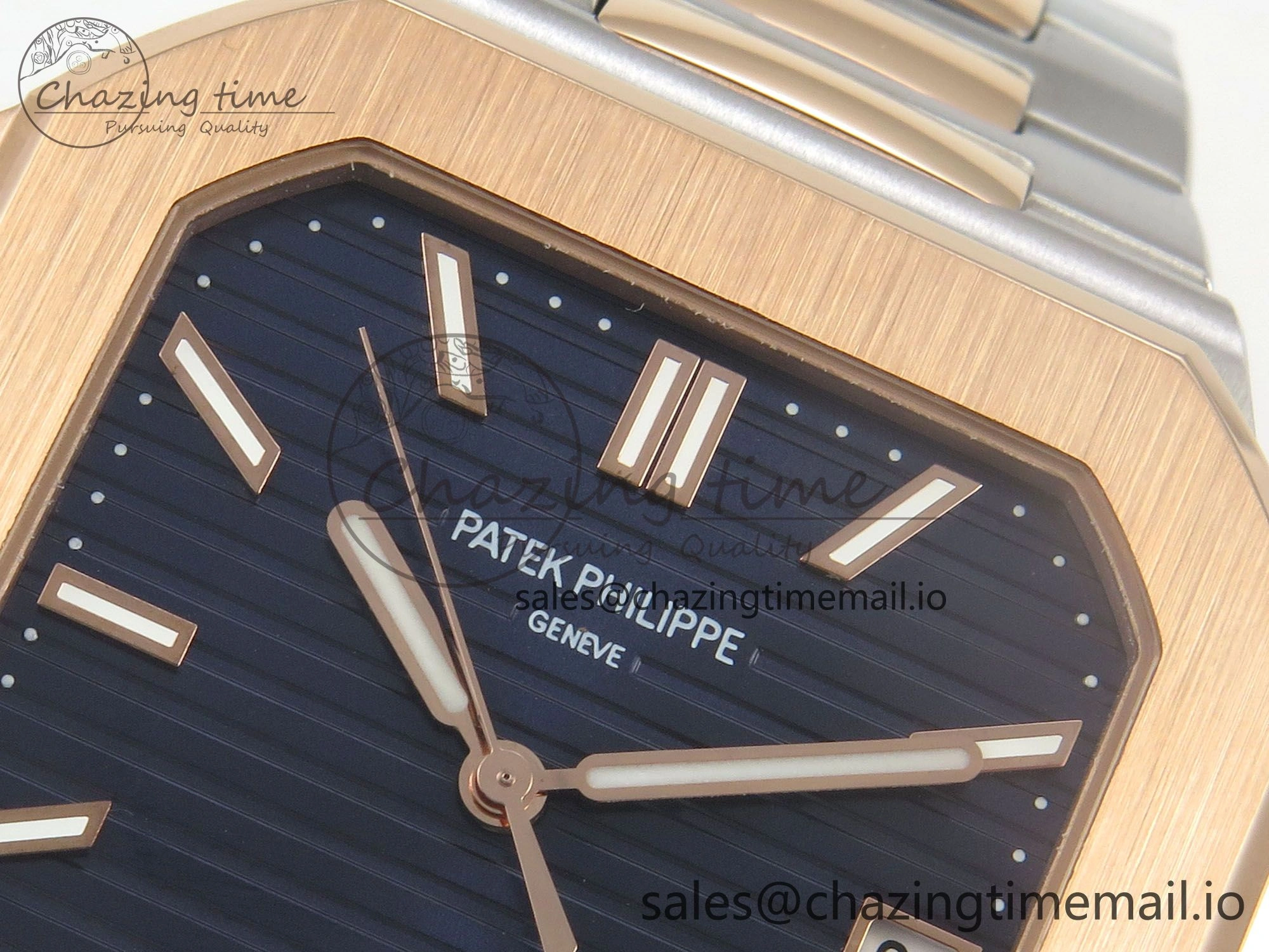 2025 Cubitus GRF 1:1 Best Edition Blue Dial on SS RG Bracelet MY9015 Mod to A330 Super Clone movement Timeless 8639