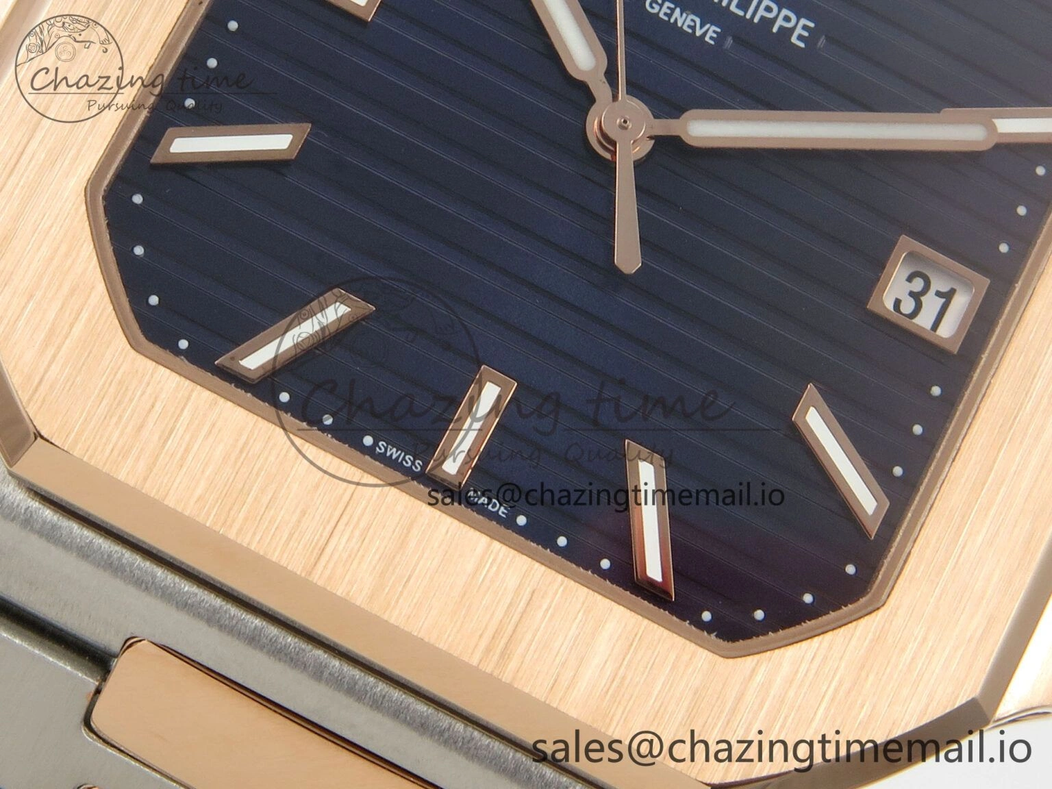 2025 Cubitus GRF 1:1 Best Edition Blue Dial on SS RG Bracelet MY9015 Mod to A330 Super Clone movement Timeless 8639