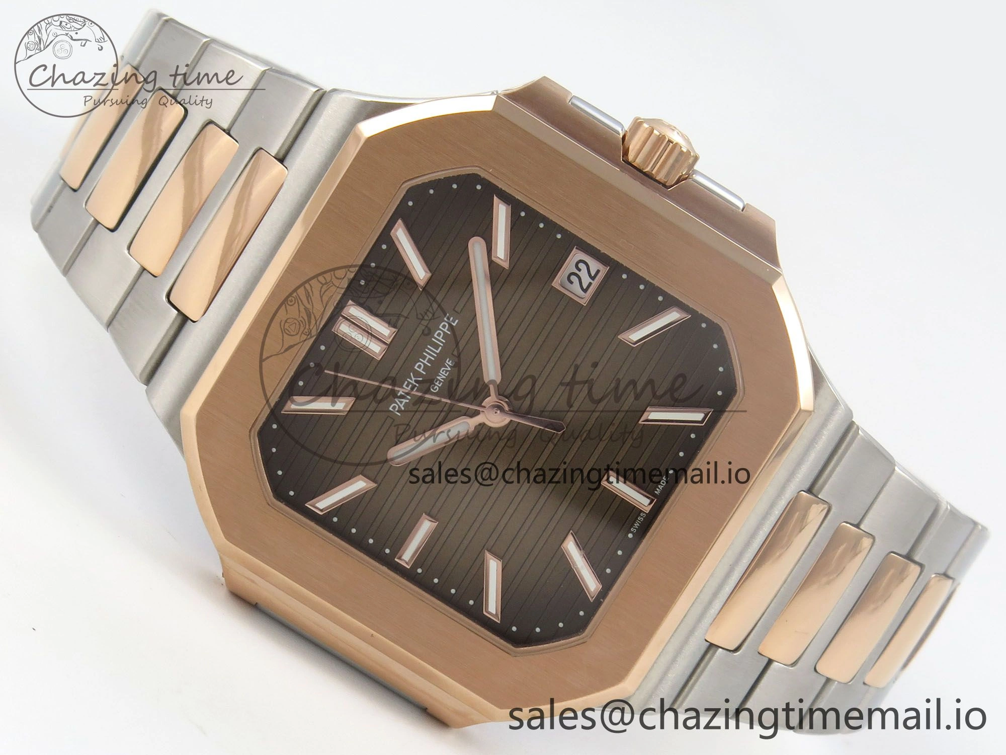 2025 Cubitus GRF 1:1 Best Edition Brown Dial on SS RG Bracelet MY9015 Mod to A330 Super Clone movement Breathable 8640