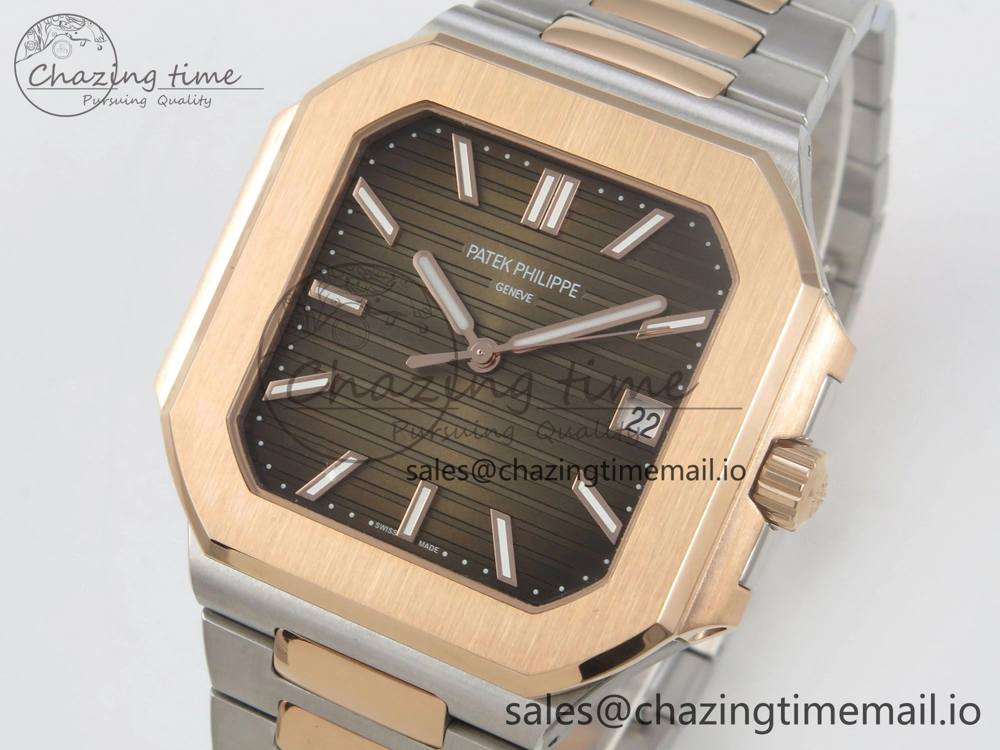 2025 Cubitus GRF 1:1 Best Edition Brown Dial on SS RG Bracelet MY9015 Mod to A330 Super Clone movement Breathable 8640
