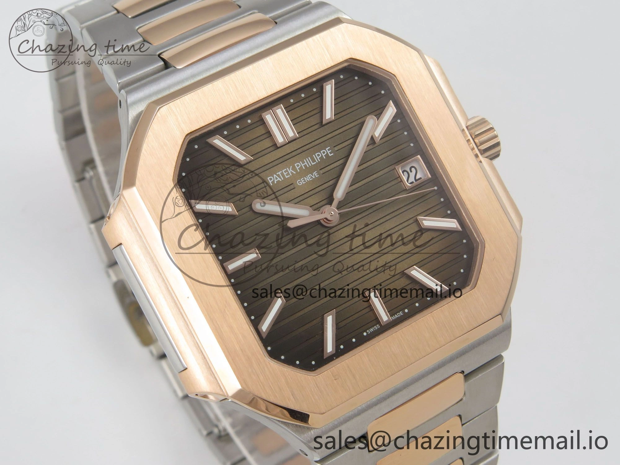 2025 Cubitus GRF 1:1 Best Edition Brown Dial on SS RG Bracelet MY9015 Mod to A330 Super Clone movement Breathable 8640