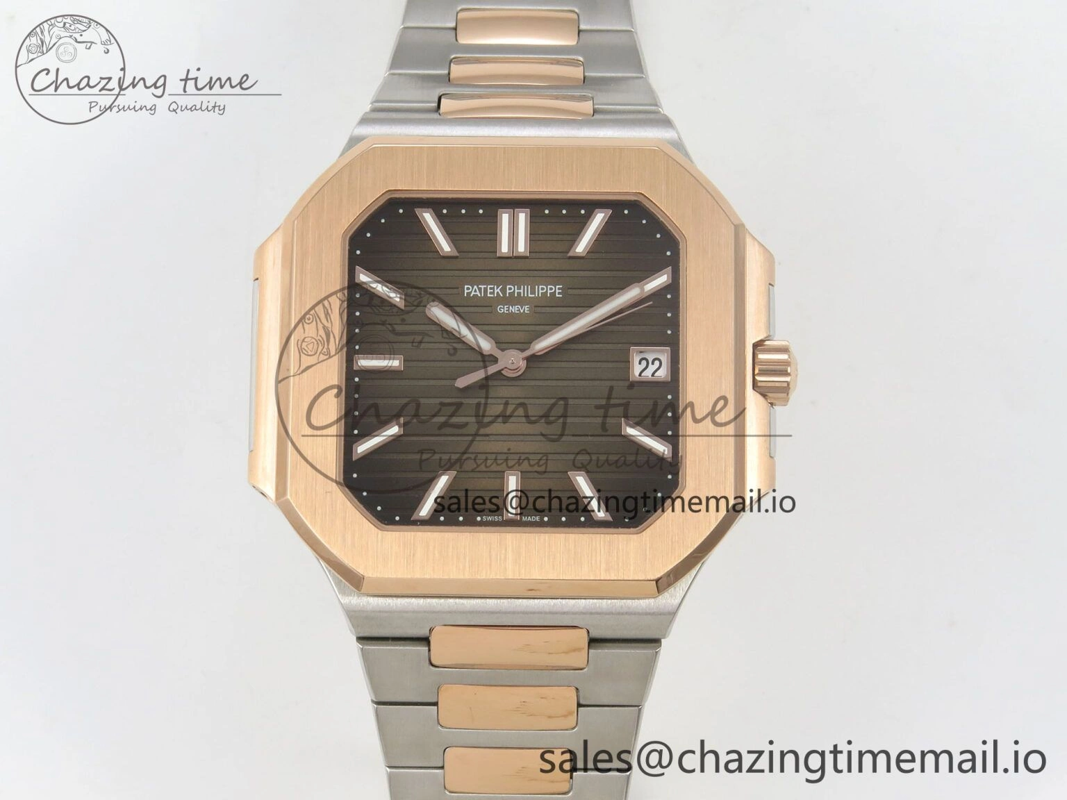 2025 Cubitus GRF 1:1 Best Edition Brown Dial on SS RG Bracelet MY9015 Mod to A330 Super Clone movement Breathable 8640
