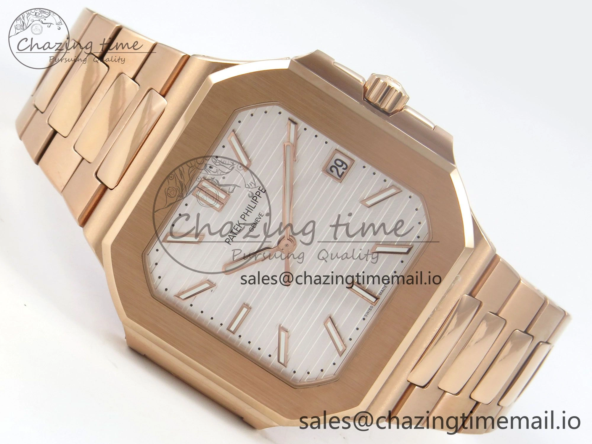 2025 Cubitus GRF 1:1 Best Edition Silver White Dial on RG Bracelet MY9015 Mod to A330 Super Clone movement Attractive 8644