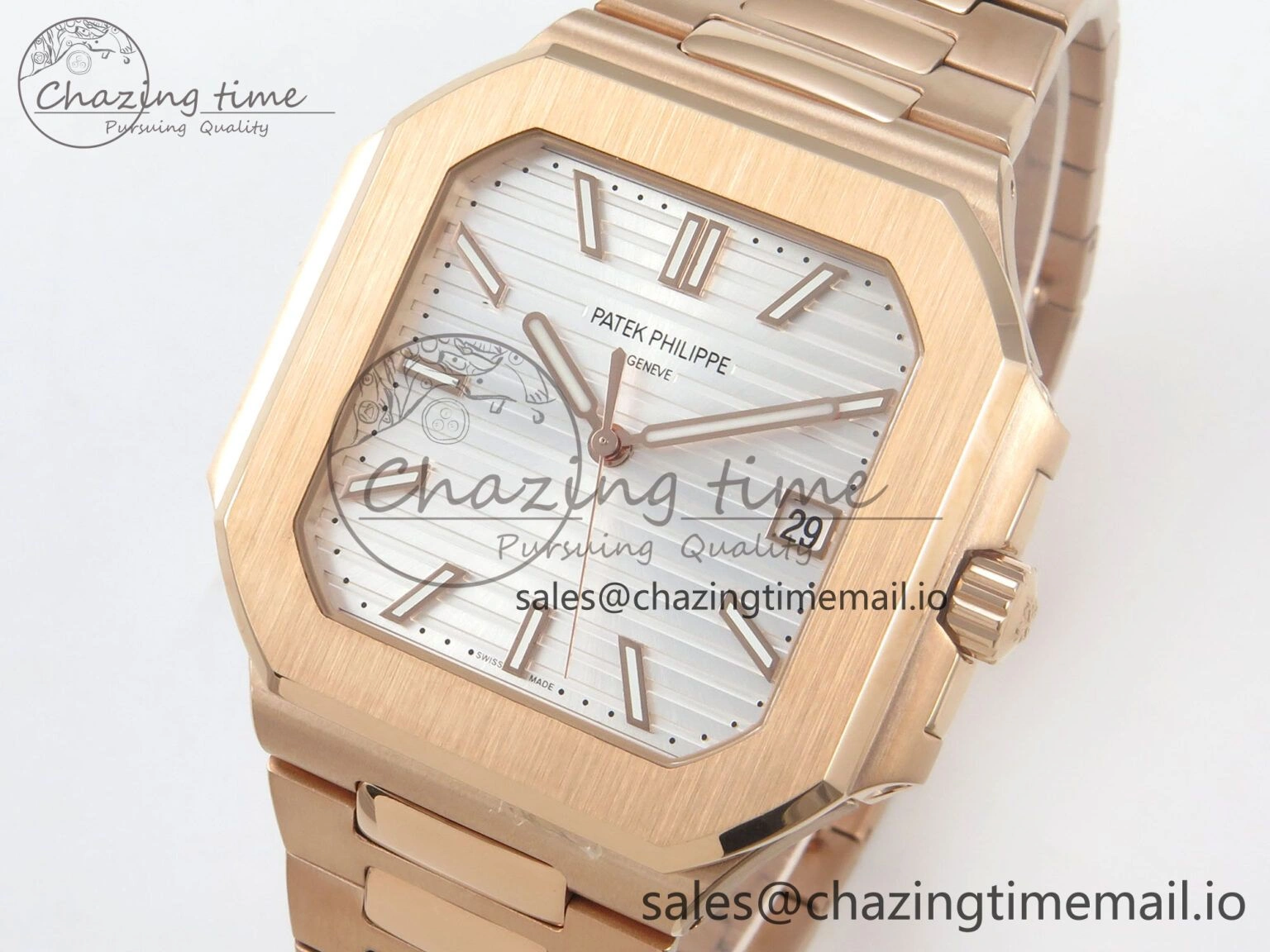 2025 Cubitus GRF 1:1 Best Edition Silver White Dial on RG Bracelet MY9015 Mod to A330 Super Clone movement Attractive 8644