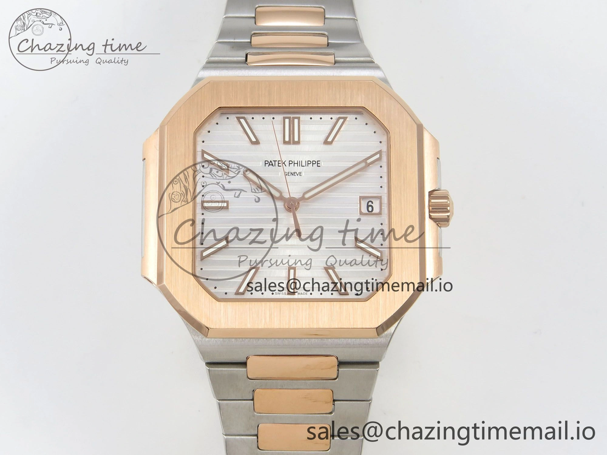 DailyWear 2025 Cubitus GRF 1:1 Best Edition Silver White Dial on SS RG Bracelet MY9015 Mod to A330 Super Clone movement 8641