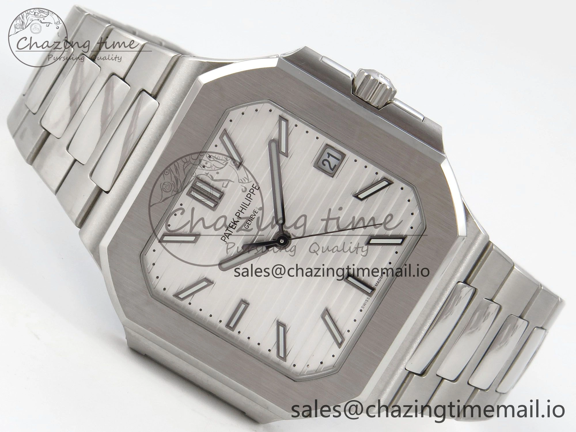 2025 Cubitus GRF Best Edition Silver White Dial on SS Bracelet MY9015 Mod to A330 Super Clone movement Casual 8635