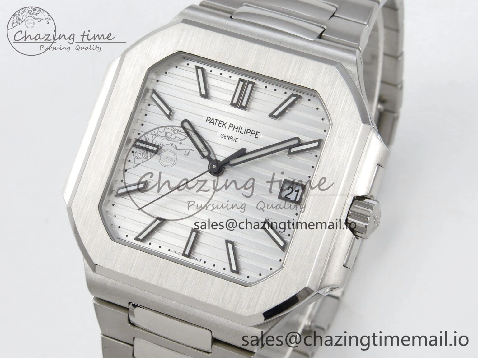 2025 Cubitus GRF Best Edition Silver White Dial on SS Bracelet MY9015 Mod to A330 Super Clone movement Casual 8635