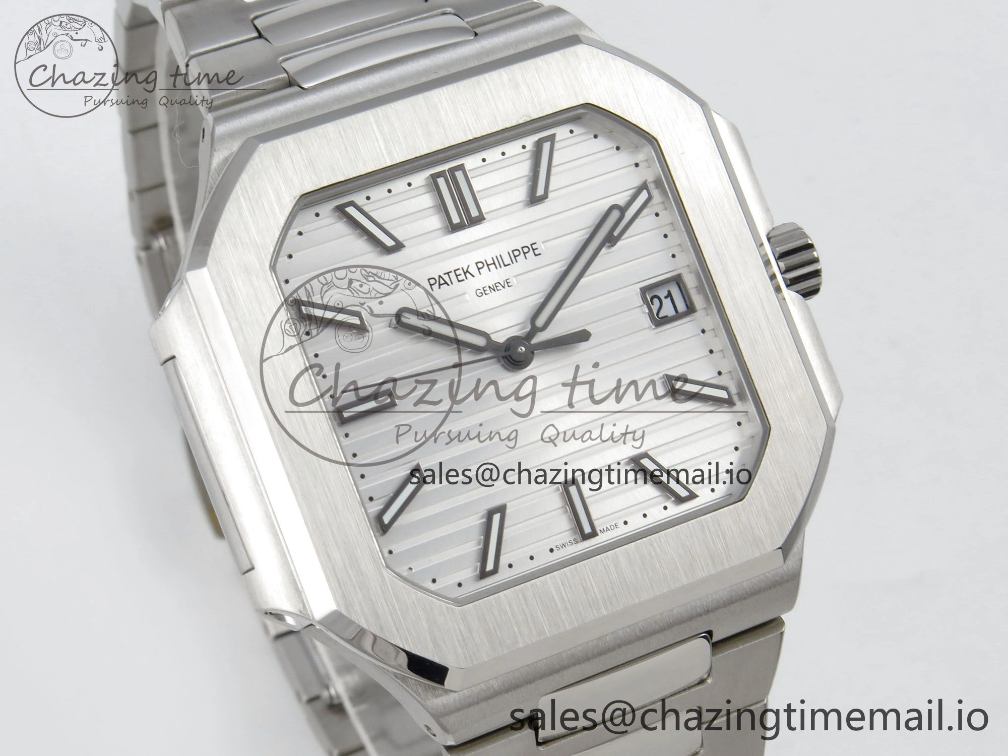 2025 Cubitus GRF Best Edition Silver White Dial on SS Bracelet MY9015 Mod to A330 Super Clone movement Casual 8635