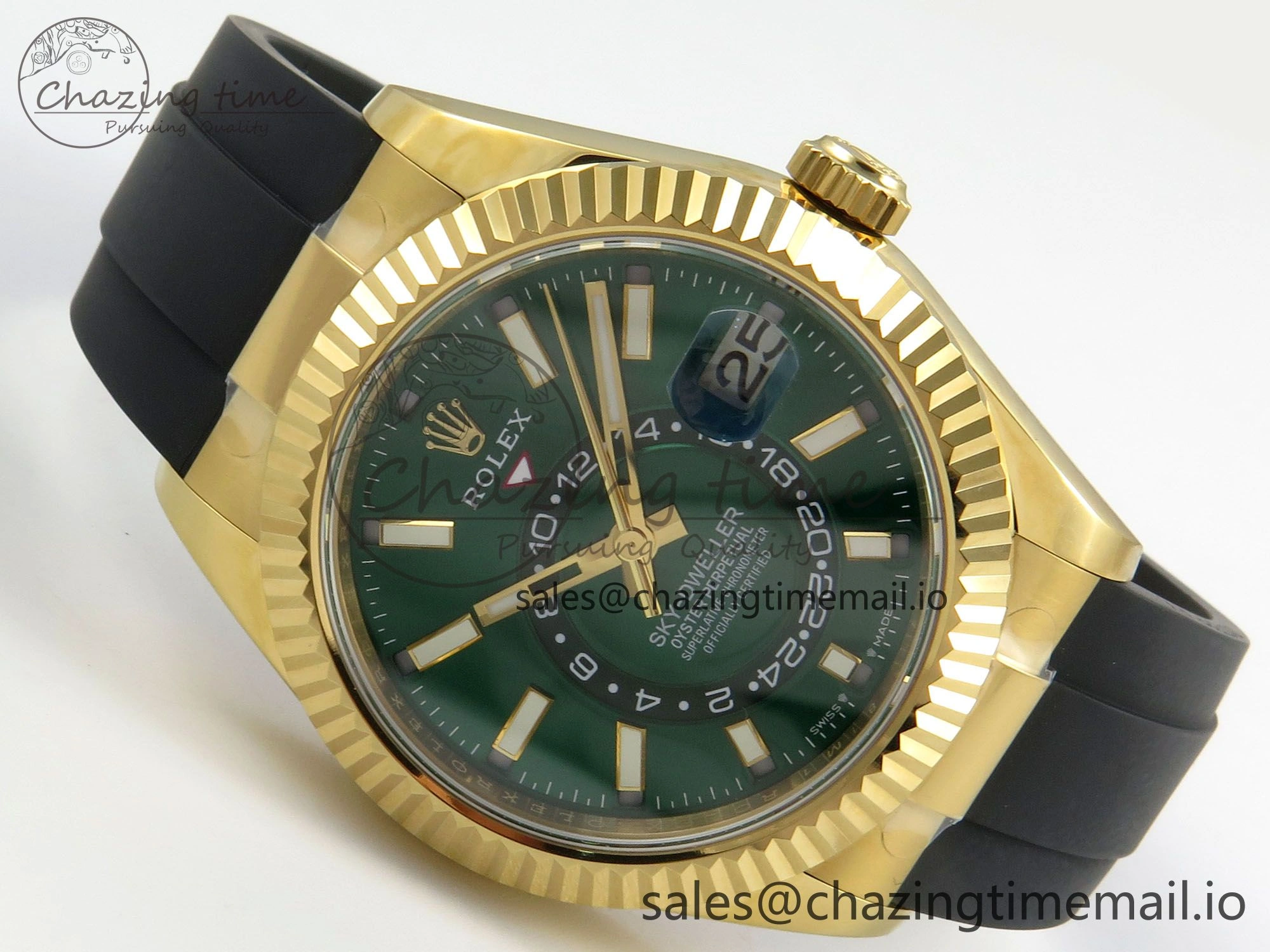 2025 Skydweller 336938 YG Noob 1:1 Best Edition Green Dial on Oysterflex Strap A9002 V Unique 157