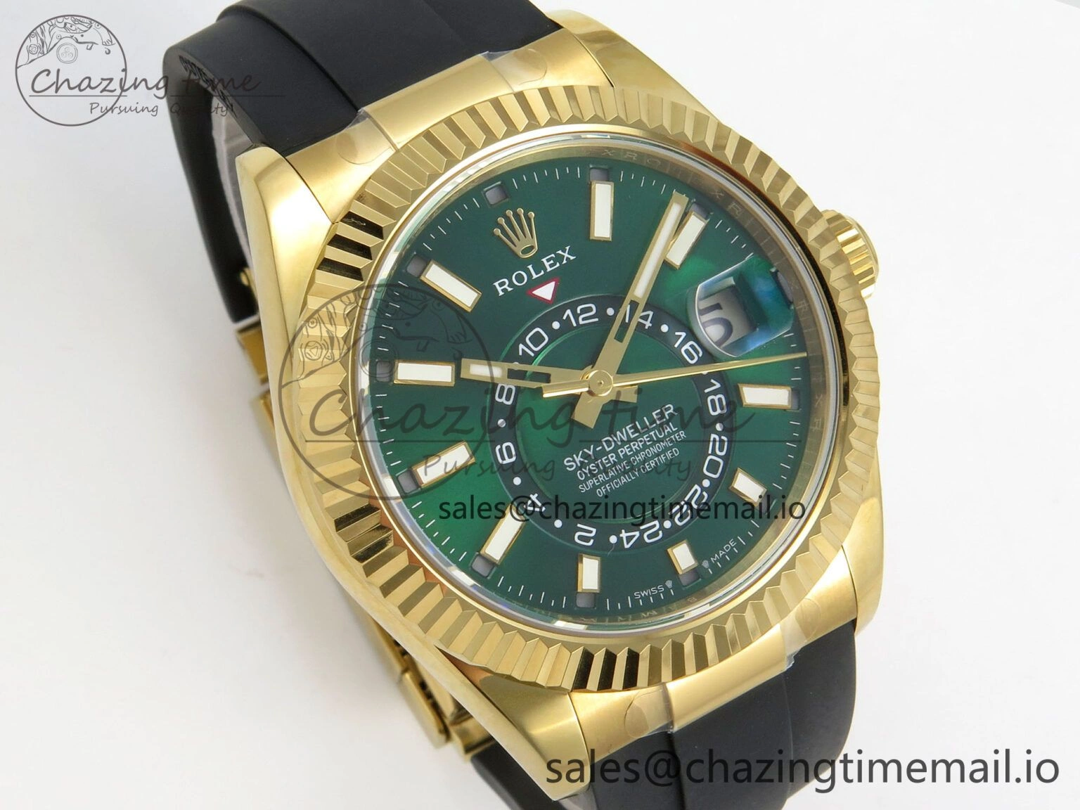2025 Skydweller 336938 YG Noob 1:1 Best Edition Green Dial on Oysterflex Strap A9002 V Unique 157