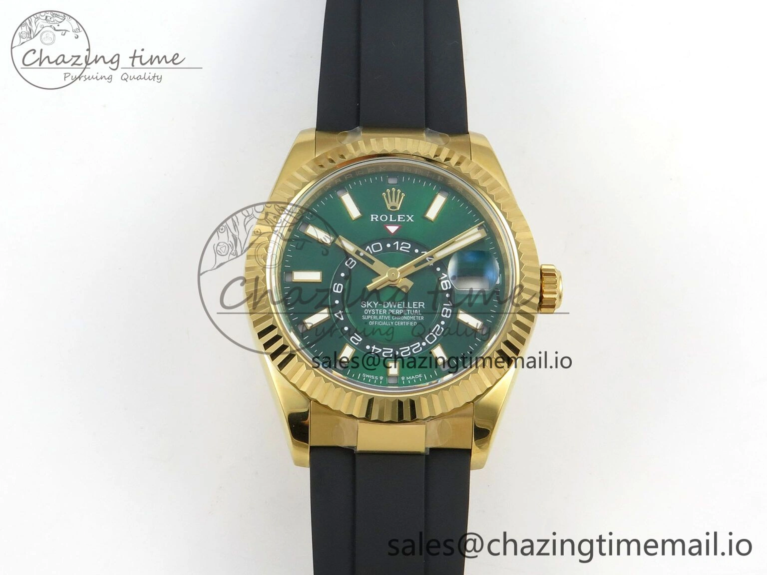 2025 Skydweller 336938 YG Noob 1:1 Best Edition Green Dial on Oysterflex Strap A9002 V Unique 157