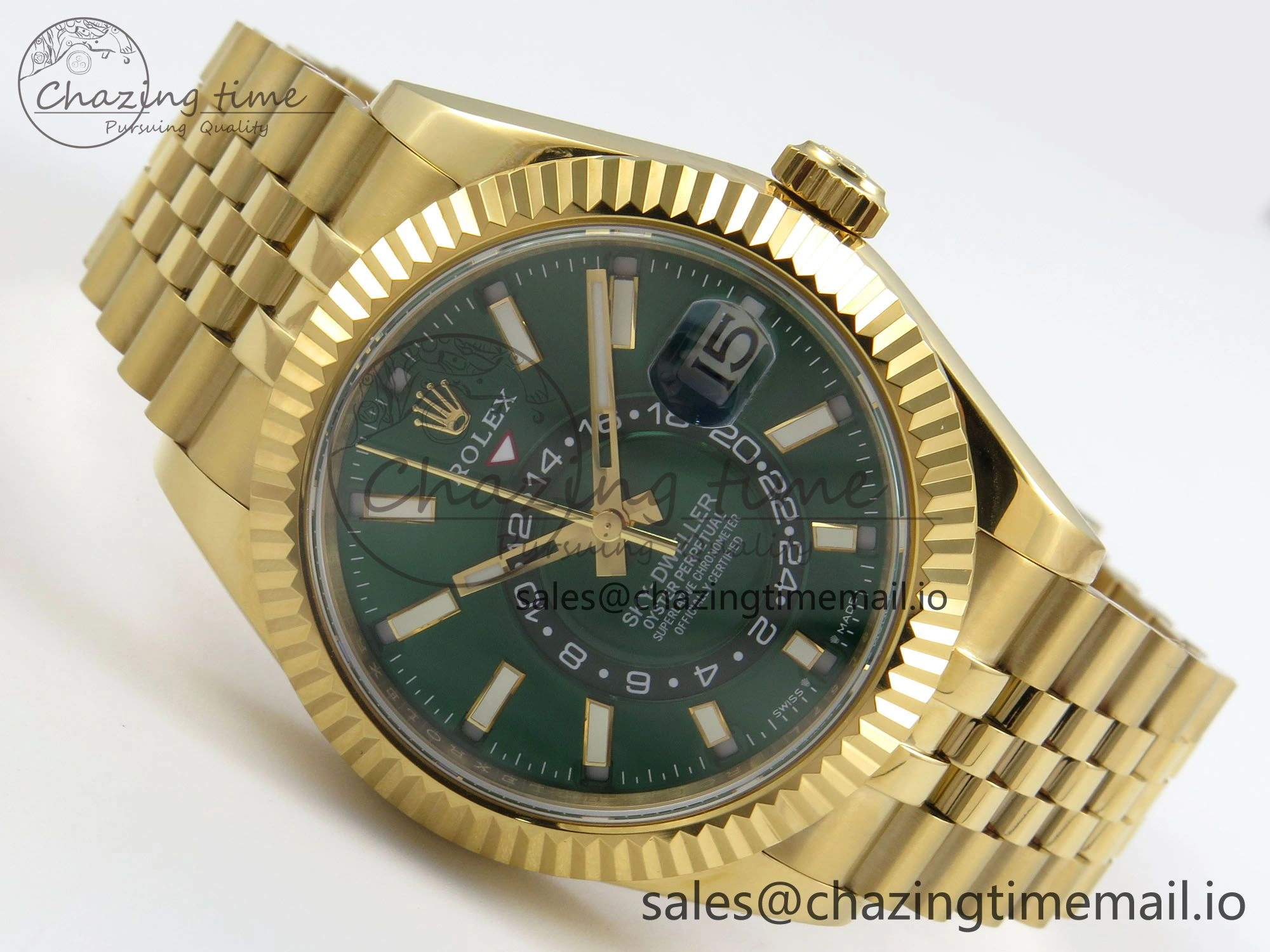 2025 Skydweller 336938 YG Noob 1:1 Best Edition Green Dial on YG Jubilee Bracelet A9002 V StreetReady 115