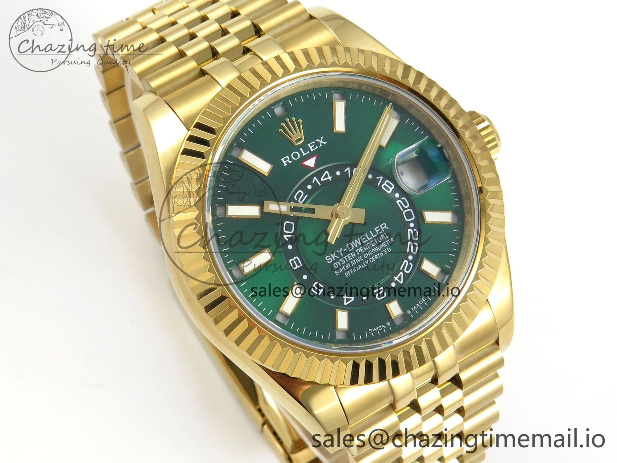 2025 Skydweller 336938 YG Noob 1:1 Best Edition Green Dial on YG Jubilee Bracelet A9002 V StreetReady 115