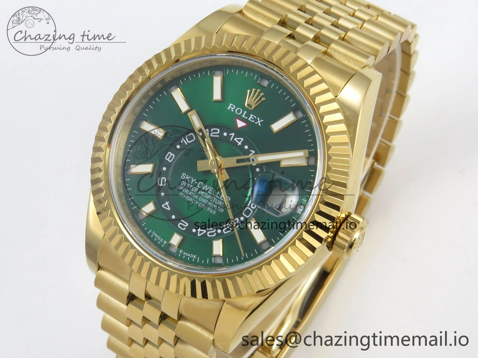 2025 Skydweller 336938 YG Noob 1:1 Best Edition Green Dial on YG Jubilee Bracelet A9002 V StreetReady 115