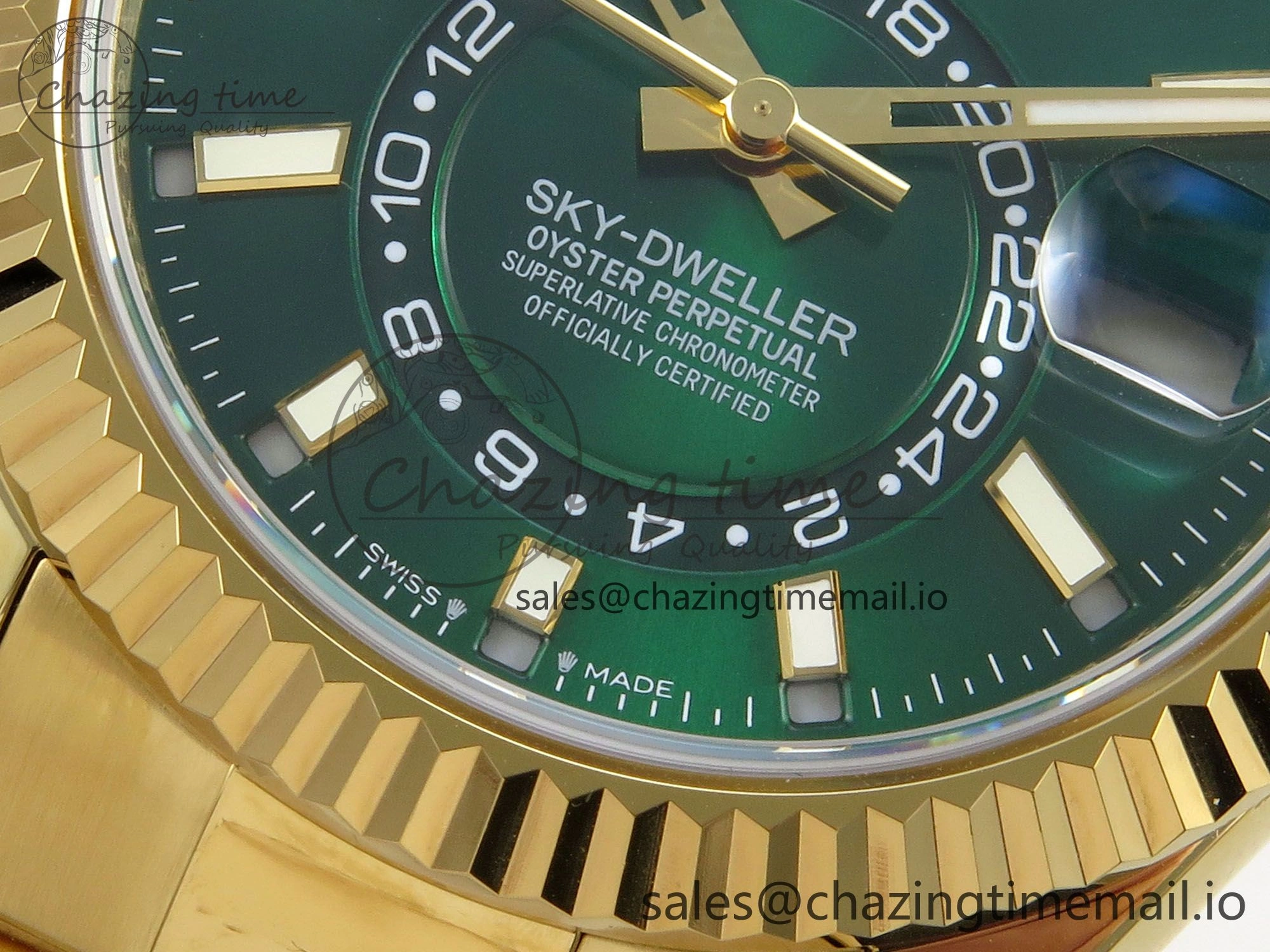 WellDesigned 2025 Skydweller 336938 YG Noob 1:1 Best Edition Green Dial on YG Oyster Bracelet A9002 V 156