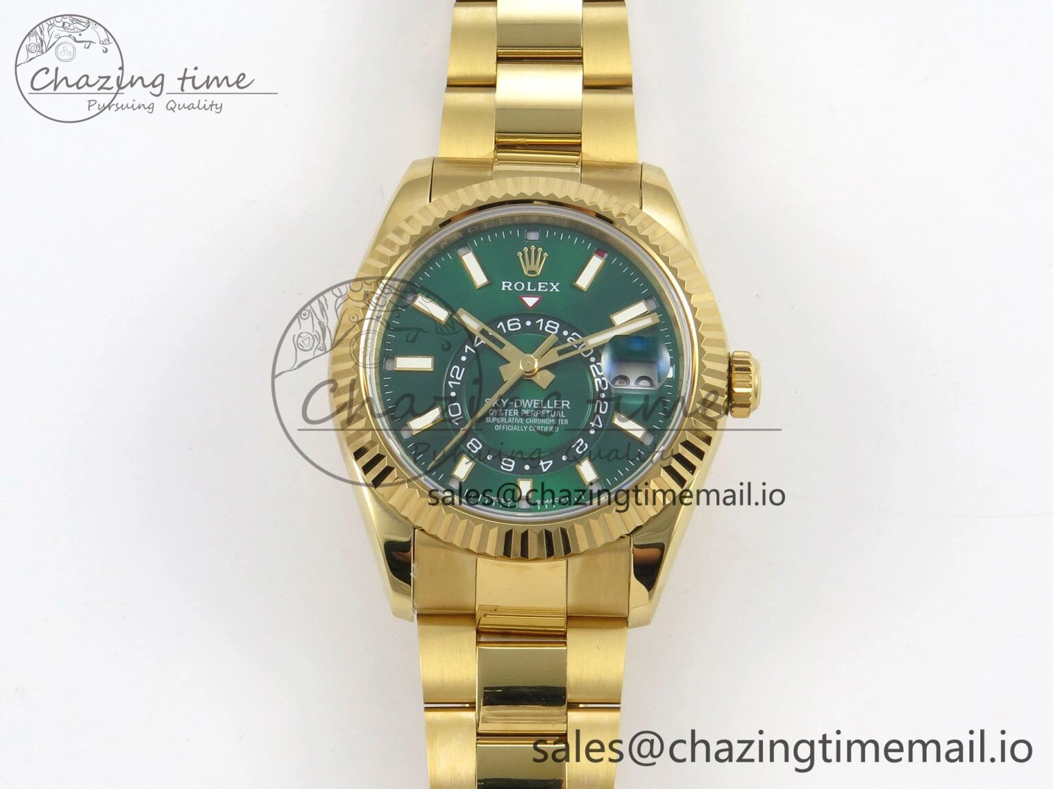 WellDesigned 2025 Skydweller 336938 YG Noob 1:1 Best Edition Green Dial on YG Oyster Bracelet A9002 V 156