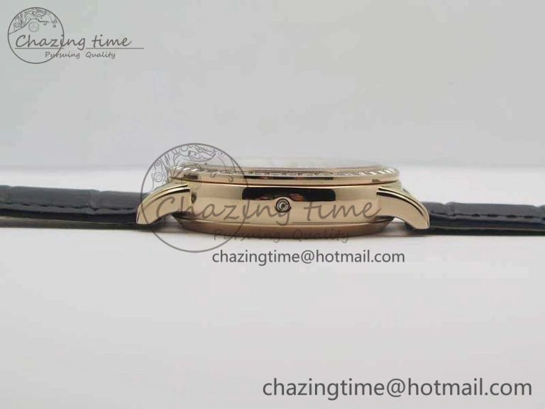 6102P Moon RG Black Dial Diamond Bezel On Leather Strap A Practical 9009