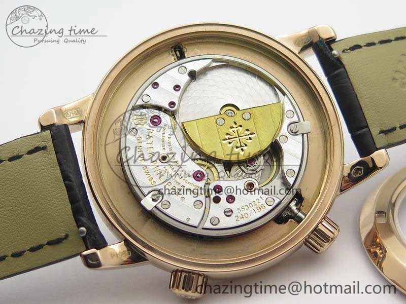 6102P Moon RG Black Dial Diamond Bezel On Leather Strap A Practical 9009