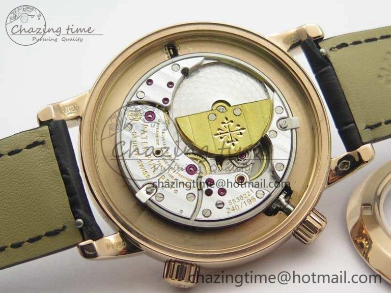 6102P Moon RG Black Dial On Leather Strap A GoodFit 9010