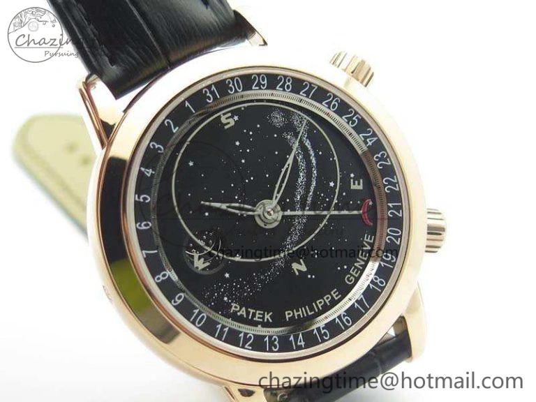 6102P Moon RG Black Dial On Leather Strap A GoodFit 9010