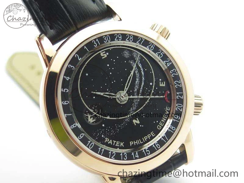 6102P Moon RG Black Dial On Leather Strap A GoodFit 9010