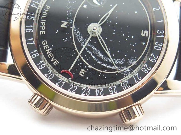 6102P Moon RG Black Dial On Leather Strap A GoodFit 9010