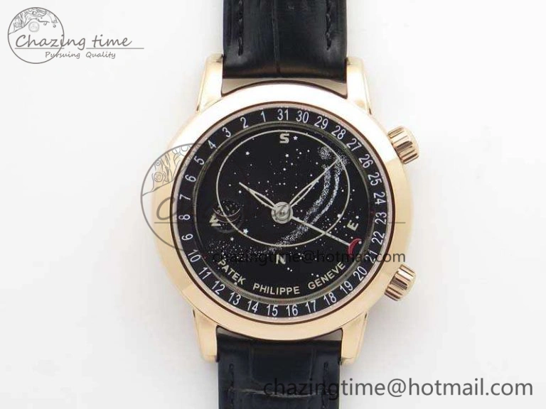 6102P Moon RG Black Dial On Leather Strap A GoodFit 9010