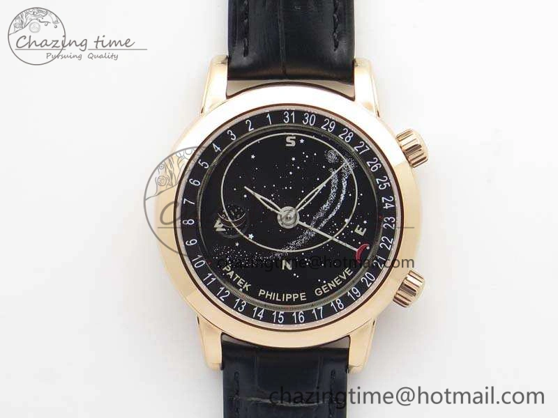 6102P Moon RG Black Dial On Leather Strap A GoodFit 9010