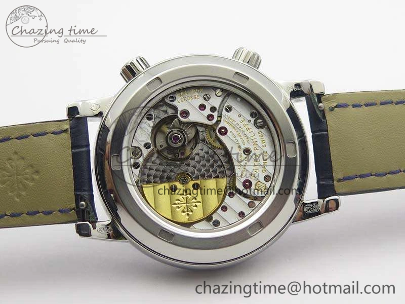 OdorResistant 6102P Moon SS Blue Dial On Leather Strap A 9011