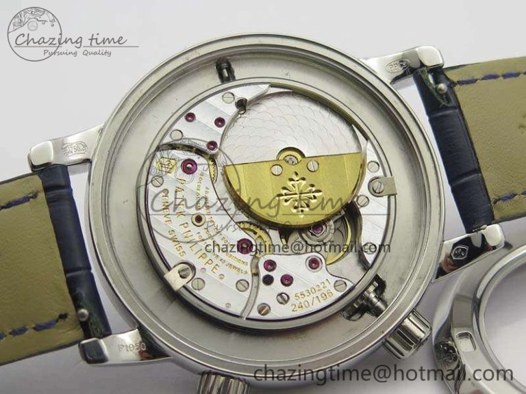 OdorResistant 6102P Moon SS Blue Dial On Leather Strap A 9011