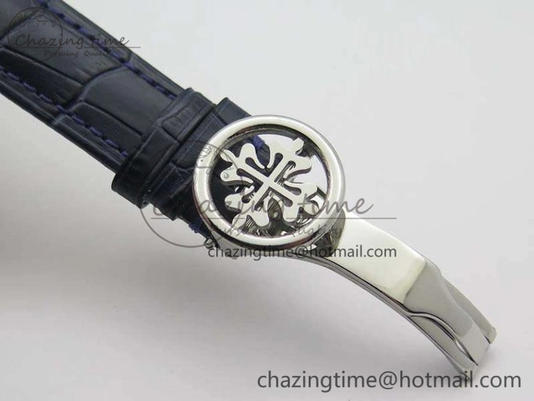 OdorResistant 6102P Moon SS Blue Dial On Leather Strap A 9011