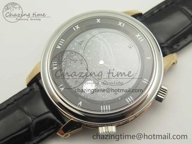 6104P Moon RG SS Black Dial on Black Leather Strap A240 V SportInspired 8984