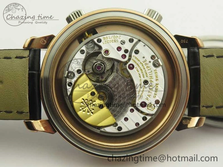 6104P Moon RG SS Black Dial on Black Leather Strap A240 V SportInspired 8984