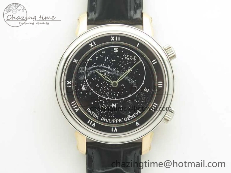 6104P Moon RG SS Black Dial on Black Leather Strap A240 V SportInspired 8984