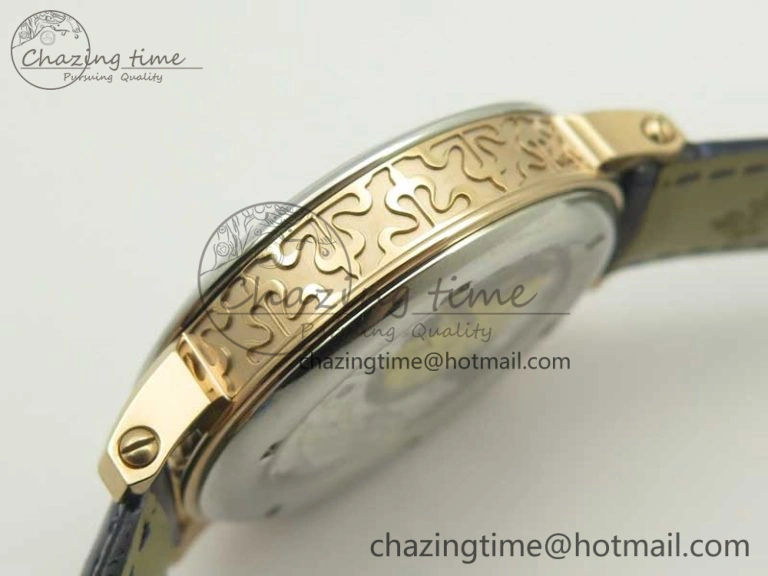 6104P Moon RG SS Blue Dial on Blue Leather Strap A240 V Durable 8982