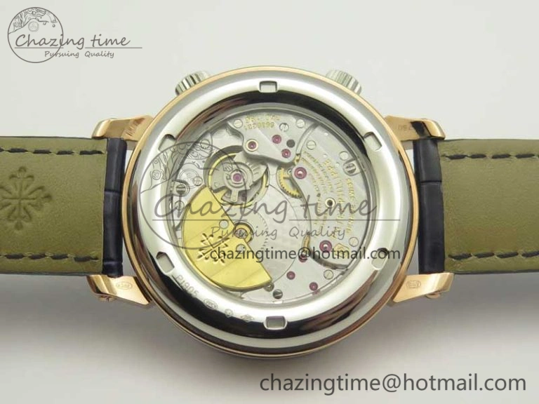6104P Moon RG SS Blue Dial on Blue Leather Strap A240 V Durable 8982