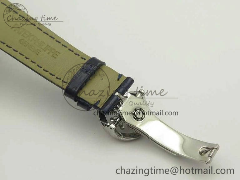 6104P Moon RG SS Blue Dial on Blue Leather Strap A240 V Durable 8982