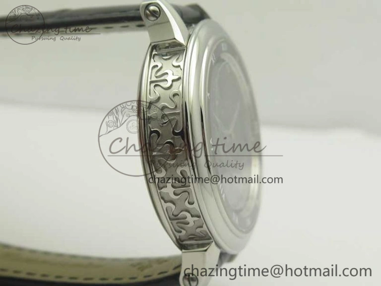 6104P Moon SS Black Dial on Black Leather Strap A240 V BestValue 8986