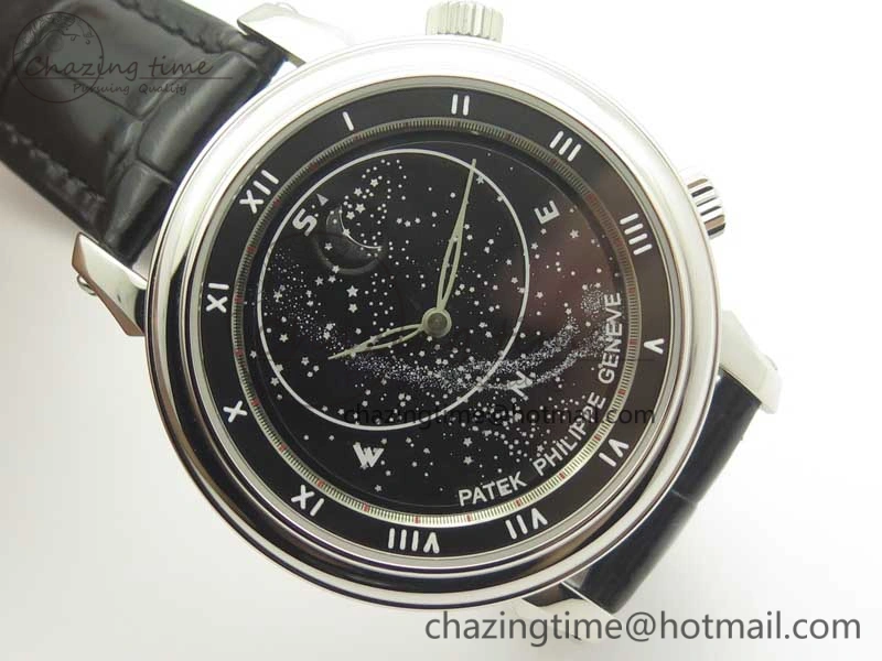 6104P Moon SS Black Dial on Black Leather Strap A240 V BestValue 8986