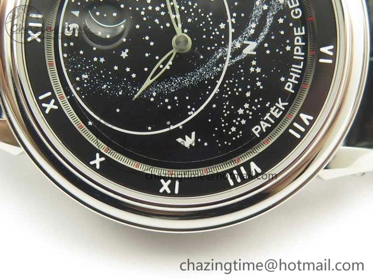 6104P Moon SS Black Dial on Black Leather Strap A240 V BestValue 8986