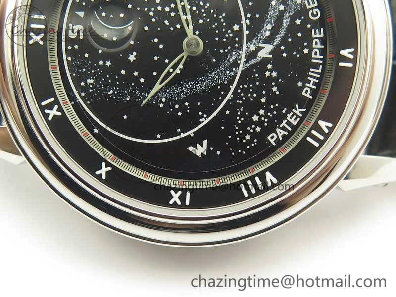 6104P Moon SS Black Dial on Black Leather Strap A240 V BestValue 8986