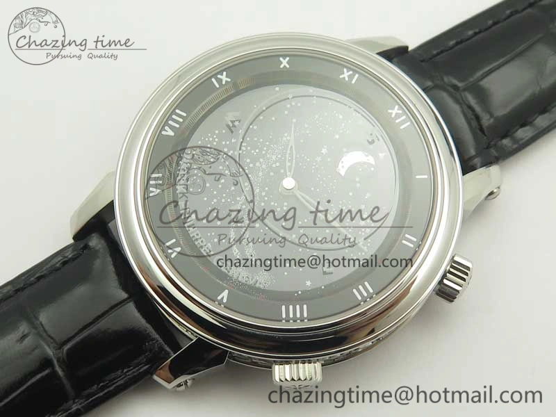 6104P Moon SS Black Dial on Black Leather Strap A240 V BestValue 8986