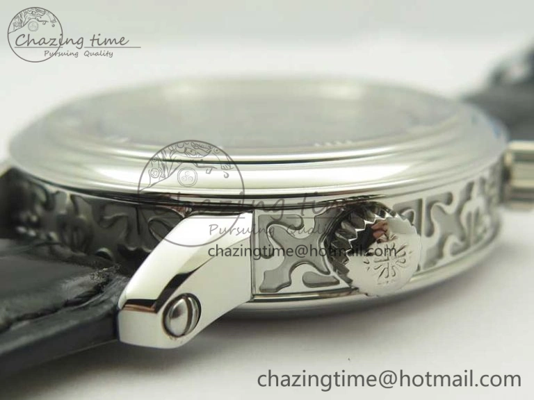 6104P Moon SS Black Dial on Black Leather Strap A240 V BestValue 8986